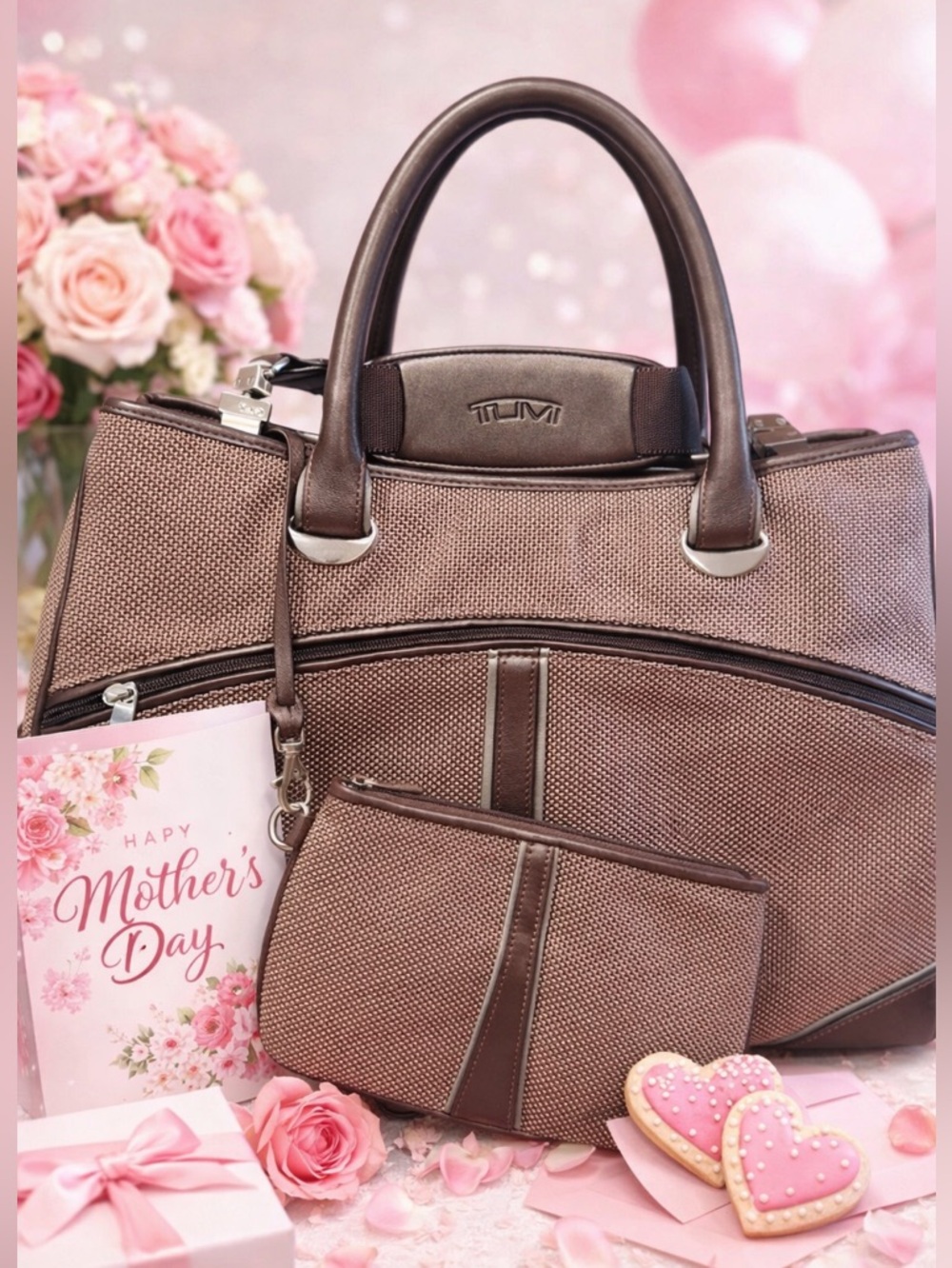 TUMI Executive Travel Commuter Bag w/original removable TUMI accessory pouch